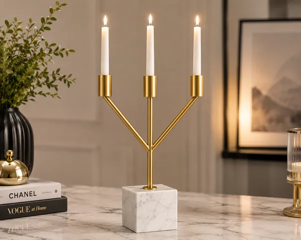 3-Arm_Candelabra_with_White_Marble_Base,_Gold_Metal