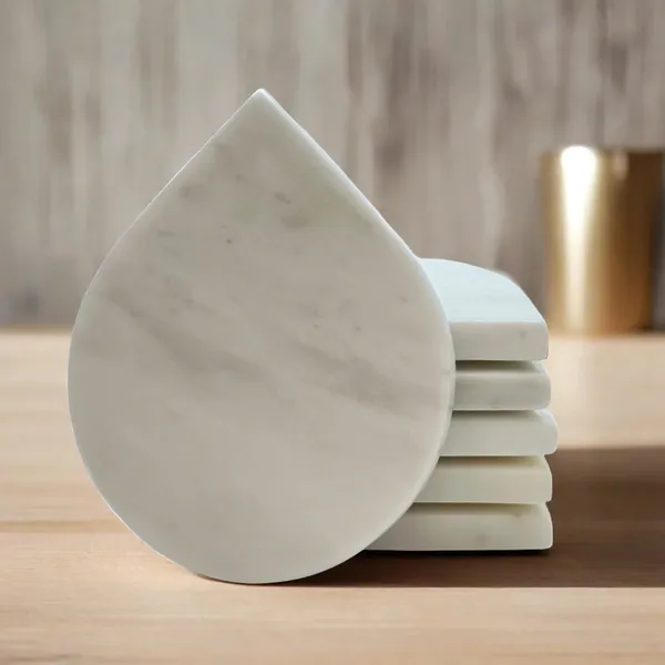 Handcrafted_Droplet_Shaped_White_Marble_Coasters_Set_Of_4_White_Tea_Coffee_Cocktail_Coaster_Drink_Home_Decor_Tabletop_Table_Desk_Beer_Bar_Kitchen_Housewarming_10X12X1_5_Cm