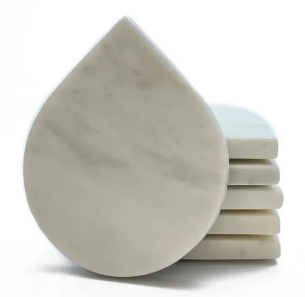 Handcrafted_Droplet_Shaped_White_Marble_Coasters_Set_Of_4_White_Tea_Coffee_Cocktail_Coaster_Drink_Home_Decor_Tabletop_Table_Desk_Beer_Bar_Kitchen_Housewarming_10X12X1_5_Cm