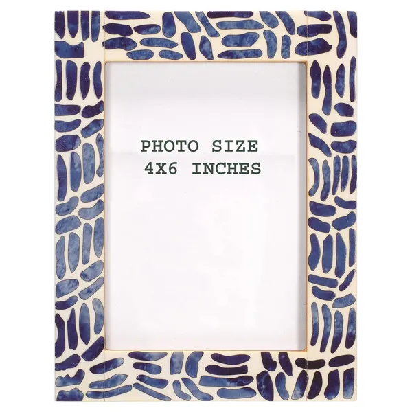 Decorative_Photo_Frame_Blue_And_White_Mosaic_Pattern_4X6_Inches_Table_Top_Display