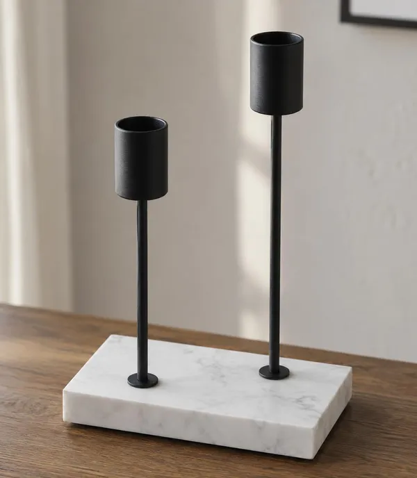 Candle_Holder_Black_Metal_Decorative_Candle_Stand_For_Home_Decor_Table_Centerpiece_For_Living_Room_Dining_Table_Bedroom_13X7X19_Cm_Candles_Not_Included