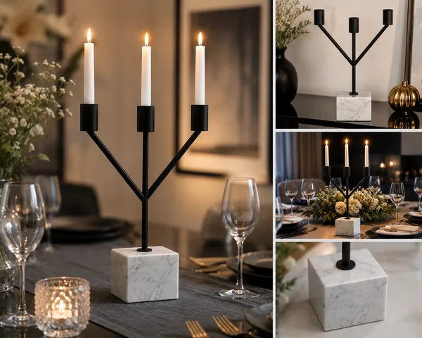 Candle_Stand_,_3-Arm_Candelabra_with_White_Marble_Base,_Black_Metal