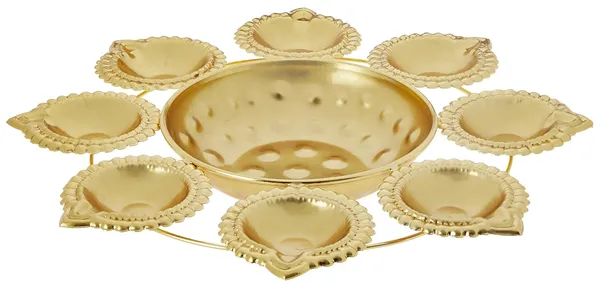 8_Diya_Shape_Flower_Decorative_Urli_Bowl_for_Home_Handcrafted_Bowl_for_Floating_Flowers_and_Tea_Light_Candles,_Office_and_Table_Decor|_Diwali_Decoration_Items_Set_of_4,_Size_-_22x22x2.5_CM