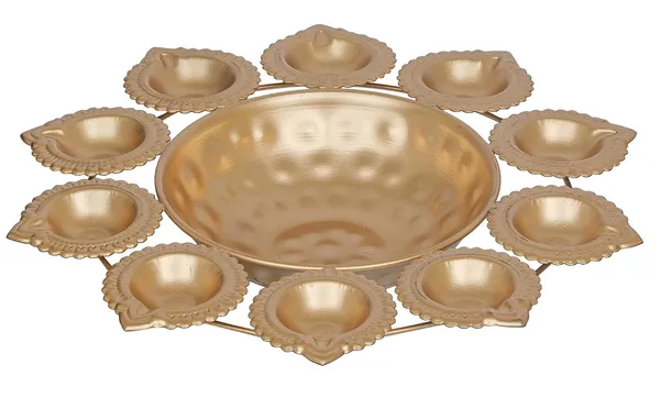 10_Diya_Shape_Flower_Decorative_Urli_Bowl_for_Home_Handcrafted_Bowl_for_Floating_Flowers_and_Tea_Light_Candles,_Office_and_Table_Decor|_Diwali_Decoration_Items_Set_of_4,_Size_-_24x24_CM