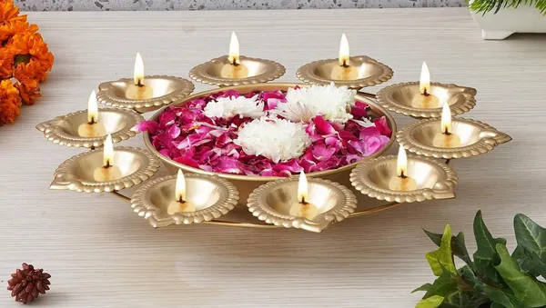 10_Diya_Shape_Flower_Decorative_Urli_Bowl_for_Home_Handcrafted_Bowl_for_Floating_Flowers_and_Tea_Light_Candles,_Office_and_Table_Decor|_Diwali_Decoration_Items_Set_of_4,_Size_-_24x24_CM