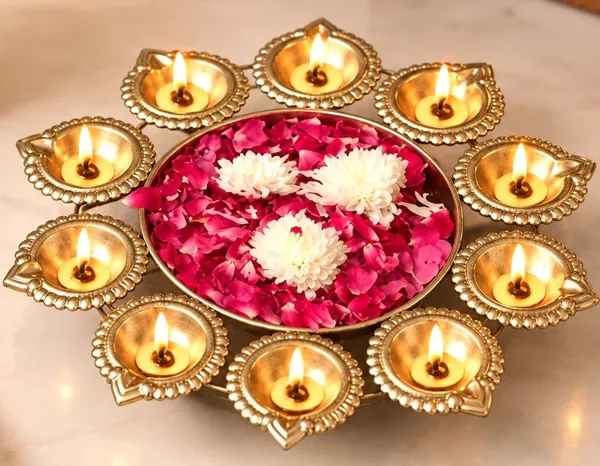 10_Diya_Shape_Flower_Decorative_Urli_Bowl_for_Home_Handcrafted_Bowl_for_Floating_Flowers_and_Tea_Light_Candles,_Office_and_Table_Decor|_Diwali_Decoration_Items_Set_of_4,_Size_-_24x24_CM