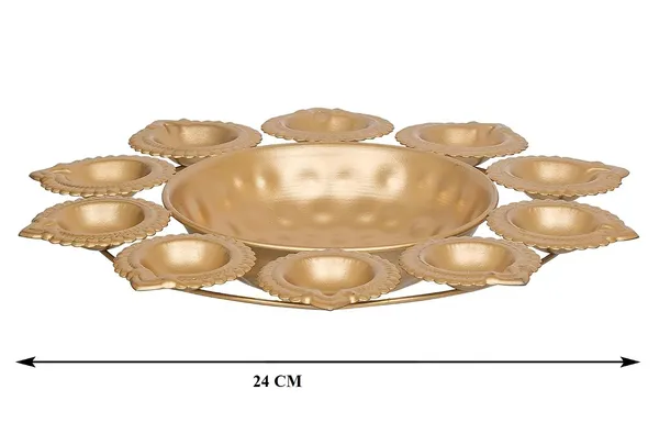 10_Diya_Shape_Flower_Decorative_Urli_Bowl_for_Home_Handcrafted_Bowl_for_Floating_Flowers_and_Tea_Light_Candles,_Office_and_Table_Decor|_Diwali_Decoration_Items_Set_of_4,_Size_-_24x24_CM