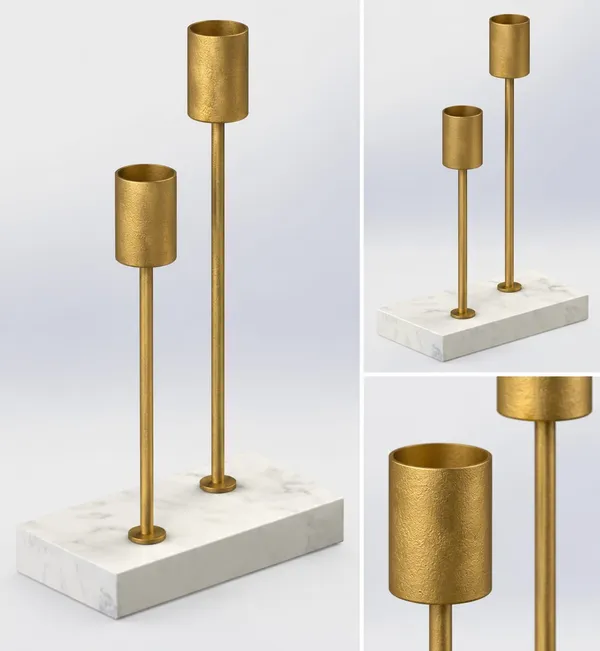 Dual_Candleholder_with_Marble_Base,_Gold_Metal_Stems