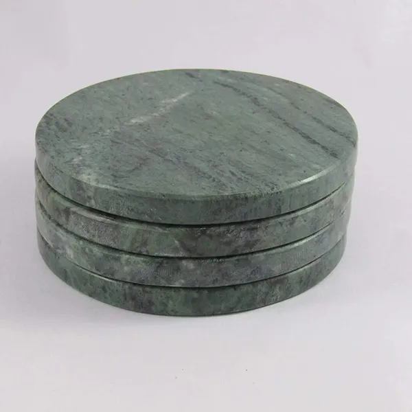 Green_Marble_Coaster_Set_of_4_Round_Coasters_Bohemian_Style