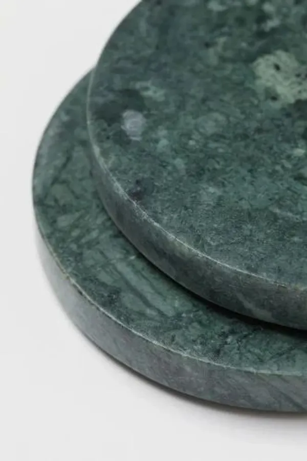 Green_Marble_Coaster_Set_of_4_Round_Coasters_Bohemian_Style