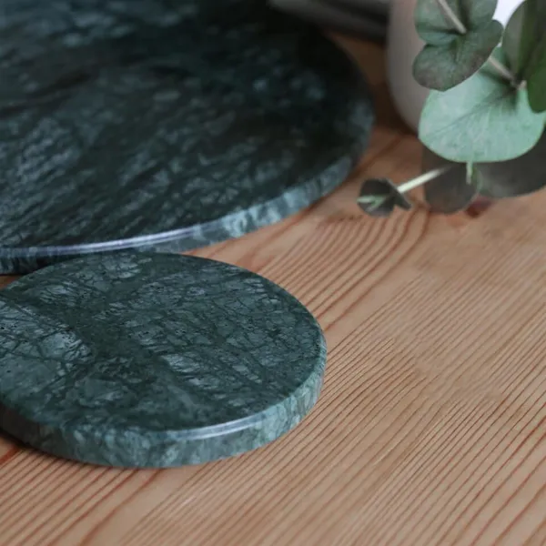 Green_Marble_Coaster_Set_of_4_Round_Coasters_Bohemian_Style