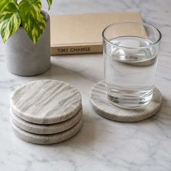 Premium_Round_Marble_Coasters,_Set_of_4,_Grey_Color