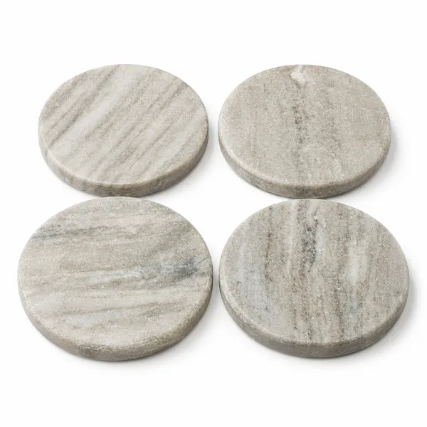 Premium_Round_Marble_Coasters,_Set_of_4,_Grey_Color