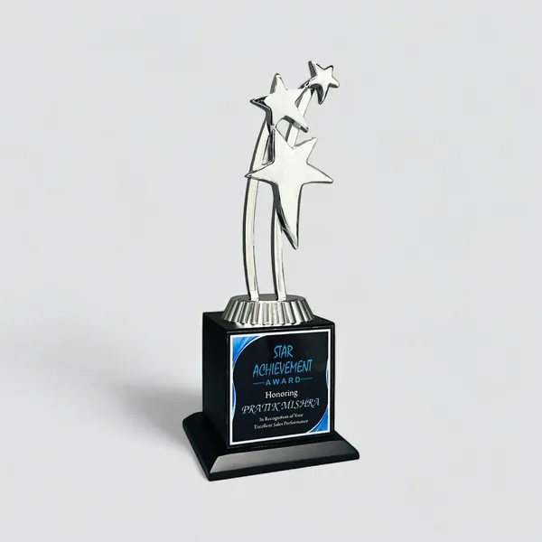 Pristine_Silver_Triple_Shooting_Star_Trophy