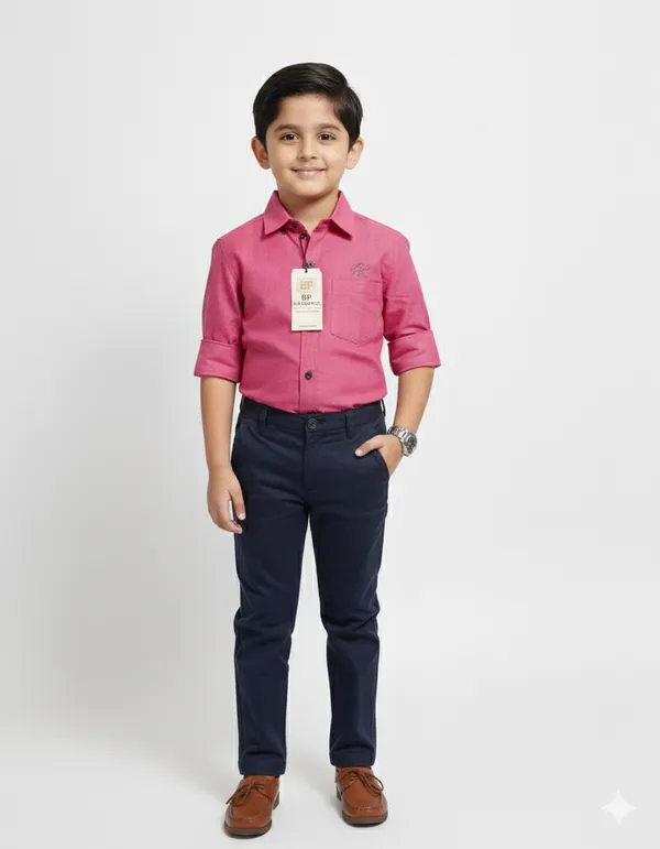 Pink_Cotton_Kids_Plain_Shirt_For_Kids