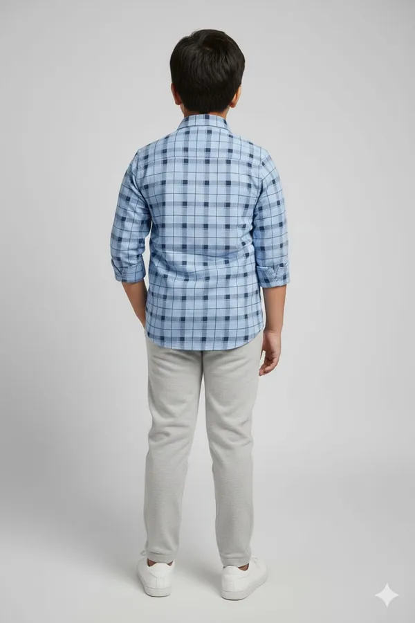 Blue_Cotton_Kids_Check_Shirt_For_Kids