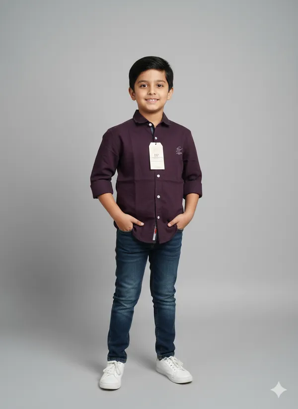 Plum_Cotton_Kids_Plain_Shirt_For_Kids
