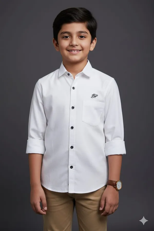 White_Cotton_Kids_Plain_Shirt_For_Kids