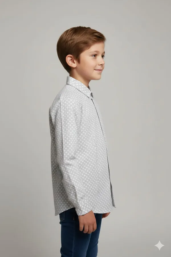 White_Gray_Cotton_Kids_Light_Printed_Shirt_For_Kids