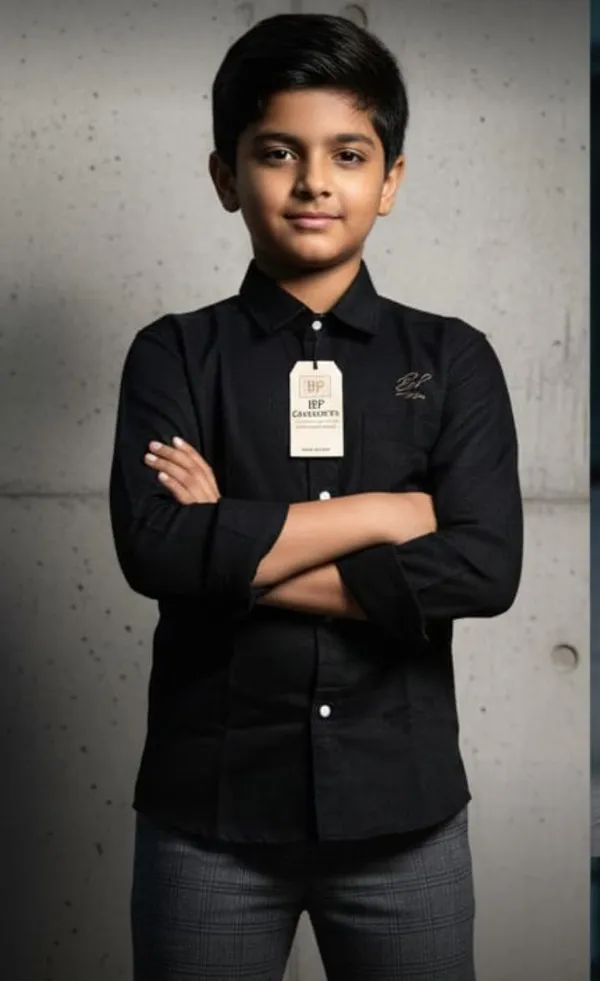 Black_Cotton_Kids_Plain_Shirt_For_Kids