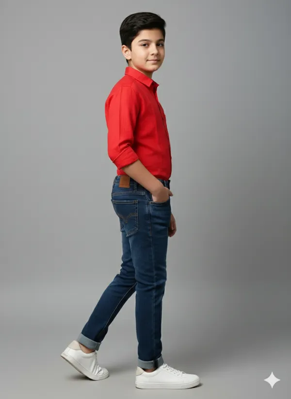 Red_Cotton_Kids_Plain_Shirt_For_Kids