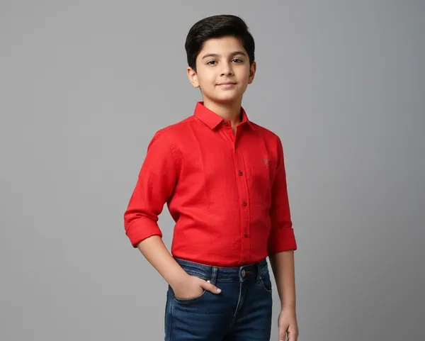 Red_Cotton_Kids_Plain_Shirt_For_Kids