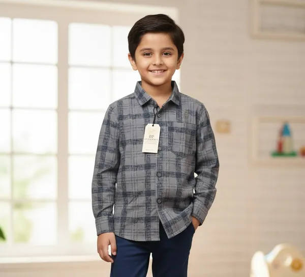 Gray_Cotton_Kids_Check_Printed_Shirt_For_Kids