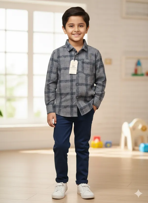 Gray_Cotton_Kids_Check_Printed_Shirt_For_Kids