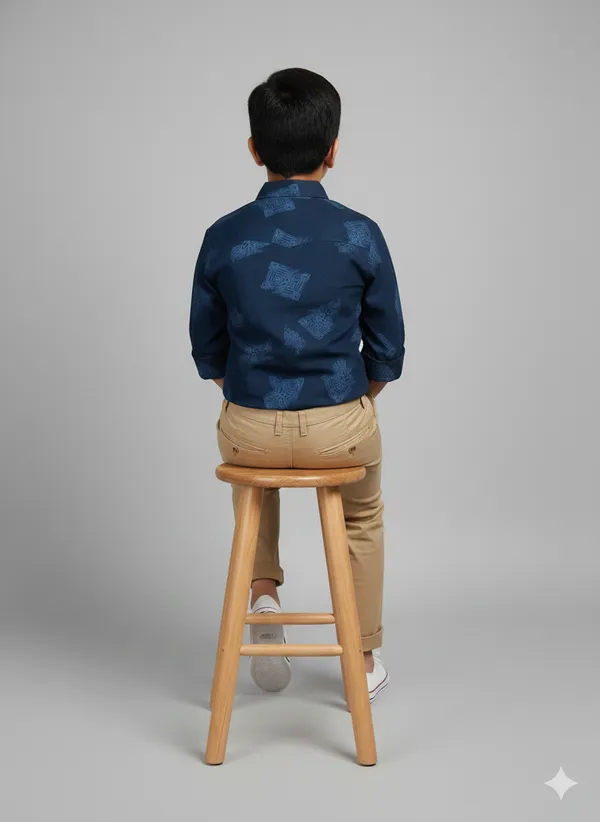 Navy_Blue_Cotton_Kids_Printed_Shirt_For_Kids