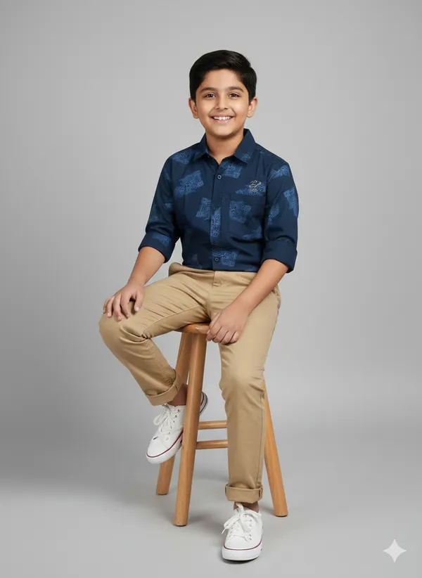 Navy_Blue_Cotton_Kids_Printed_Shirt_For_Kids