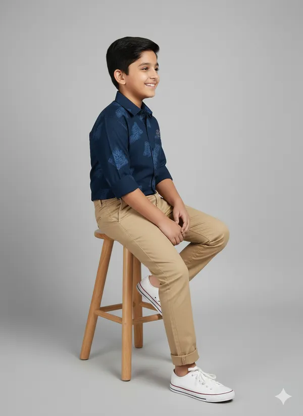 Navy_Blue_Cotton_Kids_Printed_Shirt_For_Kids