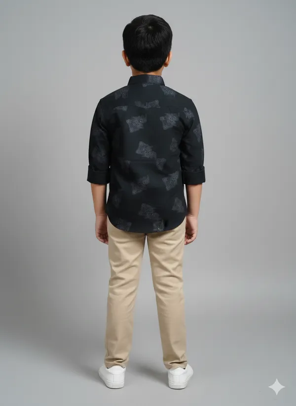Black_Cotton_Kids_Printed_Shirt_For_Kids