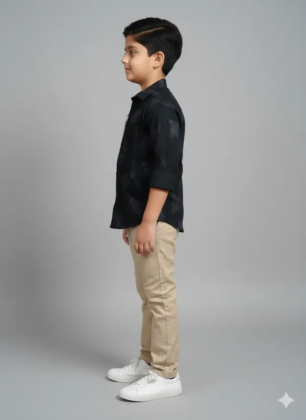 Black_Cotton_Kids_Printed_Shirt_For_Kids