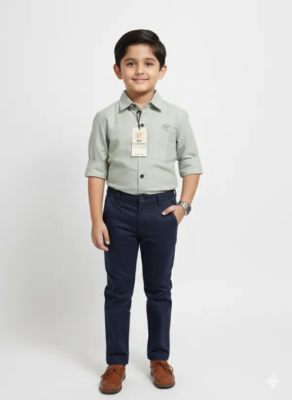 Khaki_Cotton_Kids_Plain_Shirt_For_Kids