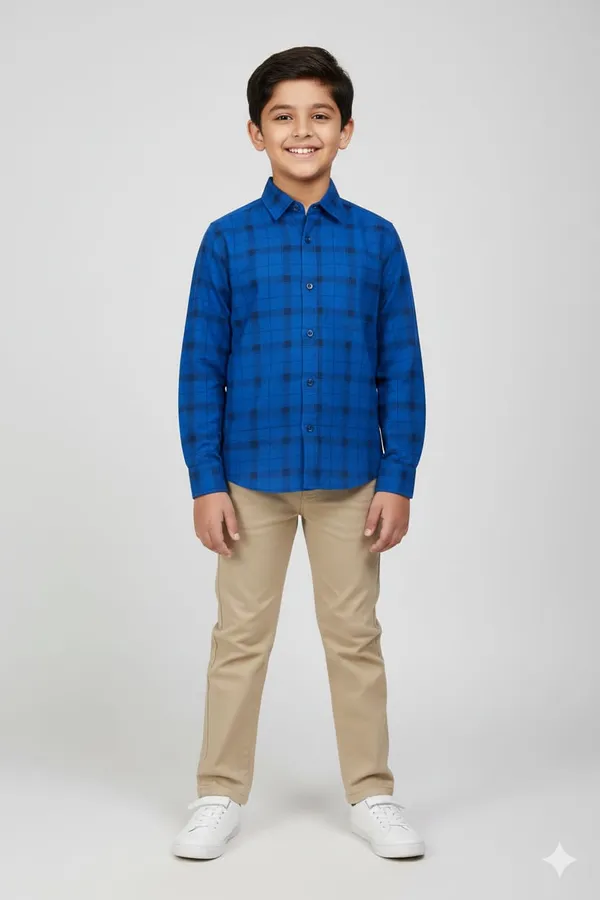 Royal_Blue_Cotton_Kids_Check_Shirt_For_Kids