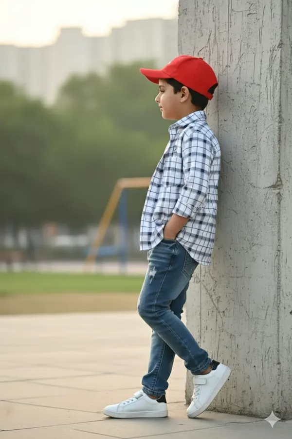 White_Cotton_Kids_Check_Shirt_For_Kids