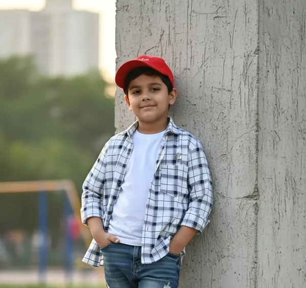 White_Cotton_Kids_Check_Shirt_For_Kids