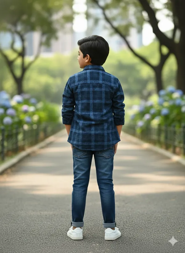 Navy_Blue_Cotton_Kids_Check_Printed_Shirt_For_Kids