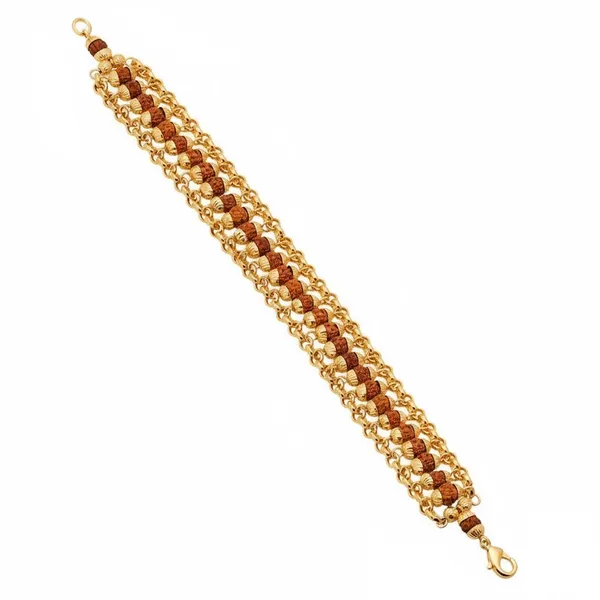 Gold_Plated_Brown_Rudraksha_Bracelet_For_Men_And_Women
