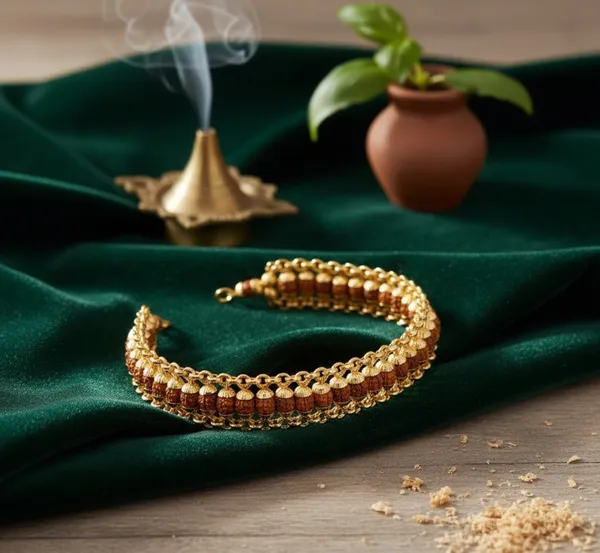 Gold_Plated_Brown_Rudraksha_Bracelet_For_Men_And_Women