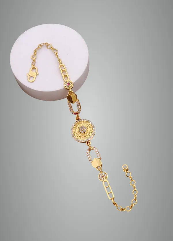 Gold-Plated_Traditional_Bracelet_With_Ruby_And_Diamond_Accent_For_Women