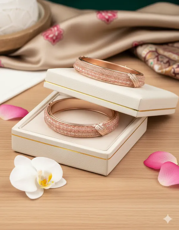 Rose_Gold_And_Peach_Stone_Crystal_Bangle_(Set_Of_2)_For_Women