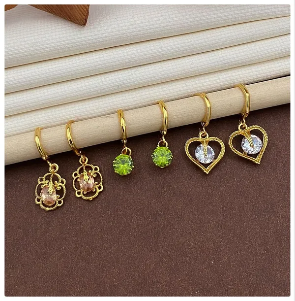 Multicolor_Dainty_Gold_Drop_Hoop_Earrings_(Set_Of_3)_For_Women