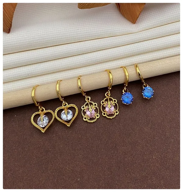 Multicolor_Dainty_Gold_Drop_Hoop_Earrings_(Set_Of_3)_For_Women