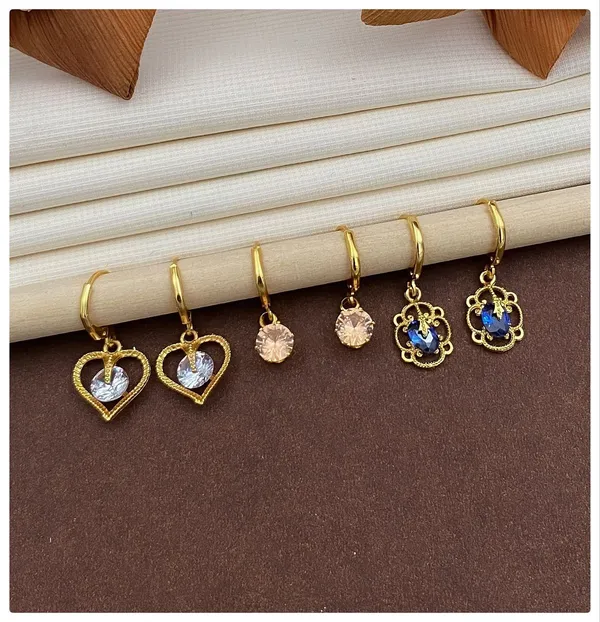 Multicolor_Dainty_Gold_Drop_Hoop_Earrings_(Set_Of_3)_For_Women