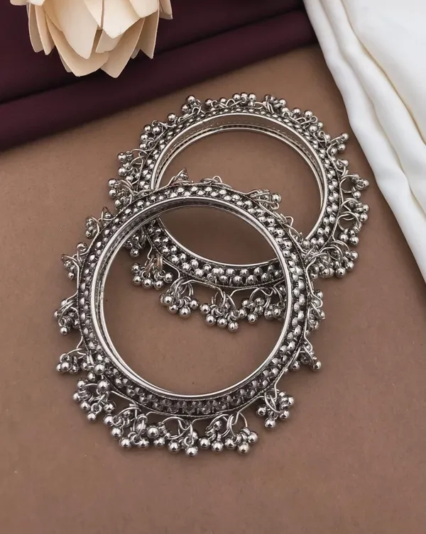 Silver_Plated_Kada_Bangle_(Set_Of_2)_For_Women