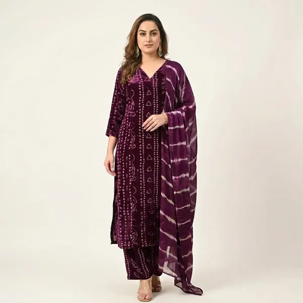 Purple_Kurta_Pant_set_with_Duppatta