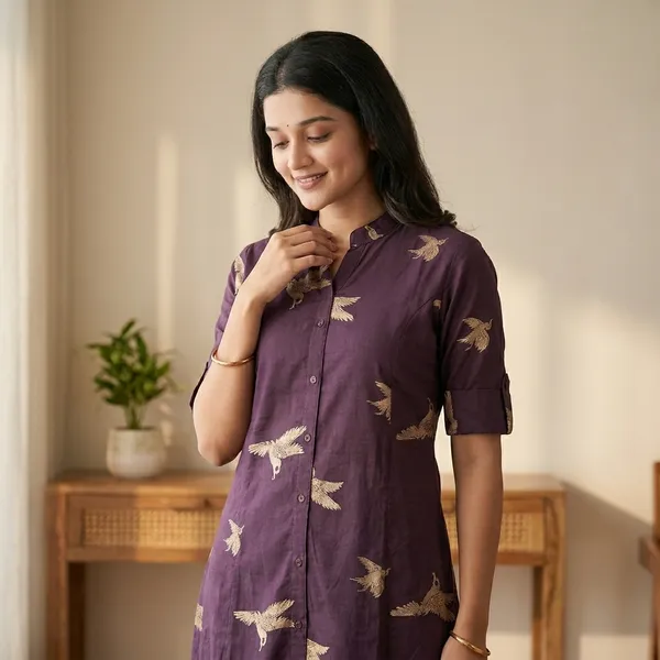 Purple_Printed_Kurta_Pant_set_for_women