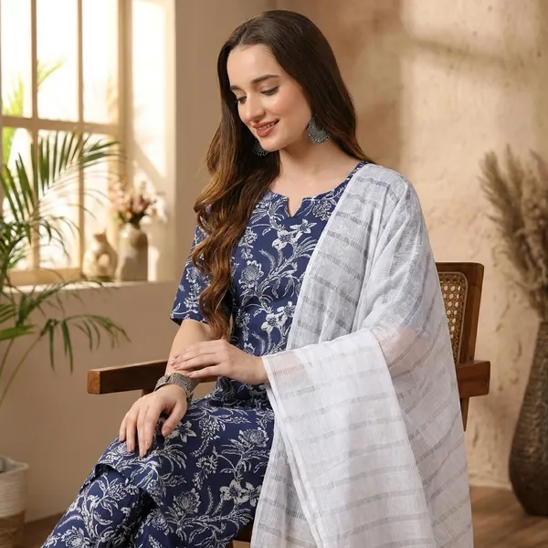 Blue_Cotton_Blend_Kurta_Pant_Dupatta_Set_For_Women