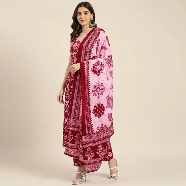 Red_Women_Kurta_Pant_Set_With_Dupatta